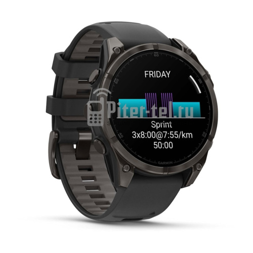Умные часы Garmin Fenix 8 51mm Amoled Sapphire Carbon Grey DLC Титановый с черным ремешком — фото 3