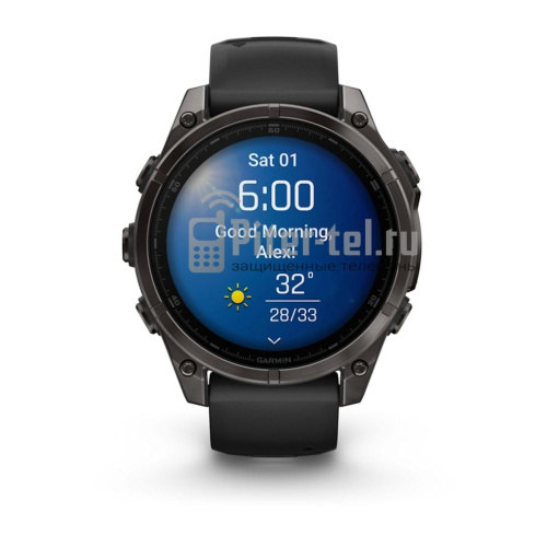 Умные часы Garmin Fenix 8 51mm Amoled Sapphire Carbon Grey DLC Титановый с черным ремешком — фото 2