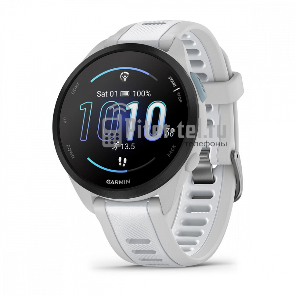 Умные часы Garmin Forerunner 165 Music с белым ремешком — фото 1