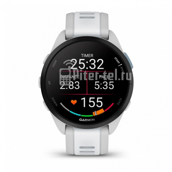 Умные часы Garmin Forerunner 165 Music с белым ремешком