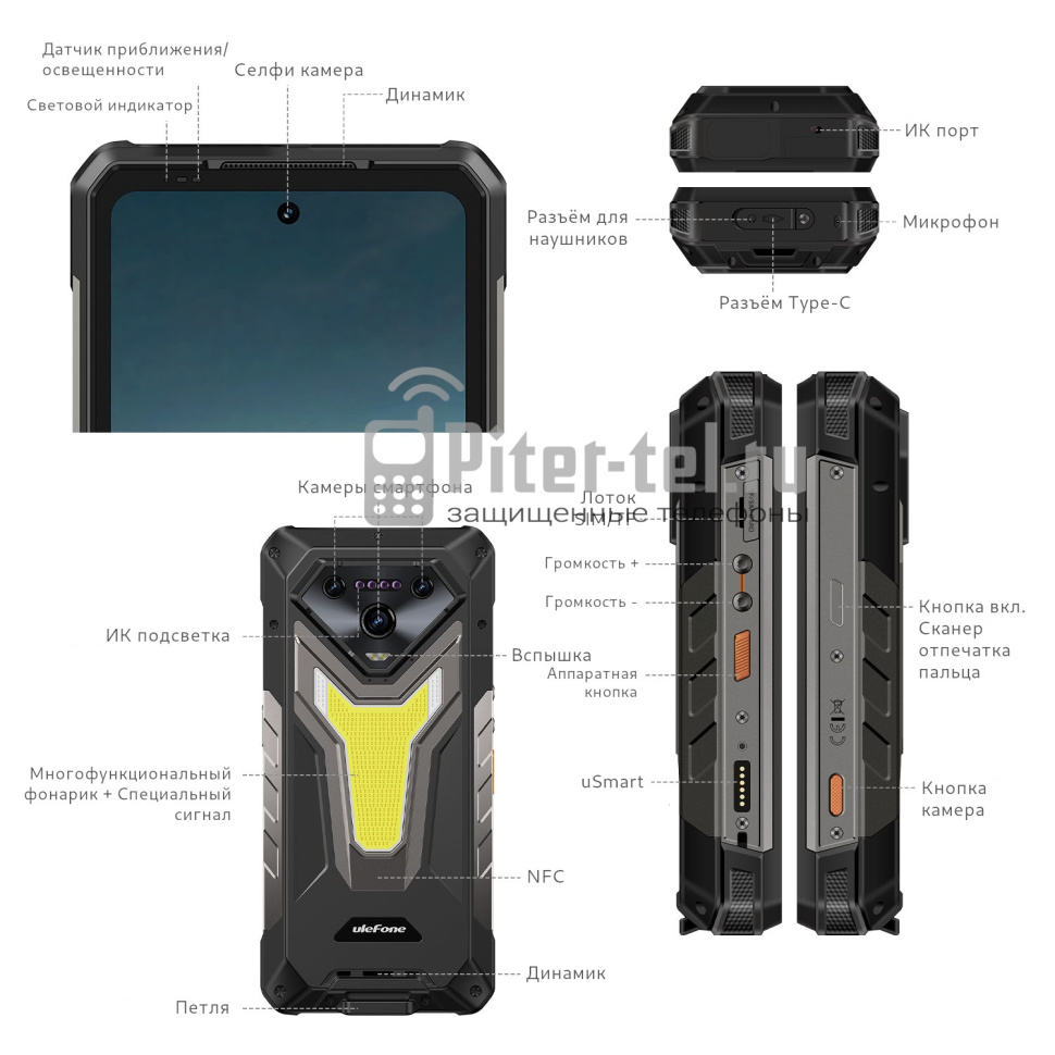 Смартфон Ulefone Armor 34 16/512Gb Pulse Black — фото 5