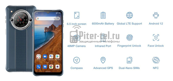 Смартфон Unihertz TickTock-E 4/64Gb Black(Blue)