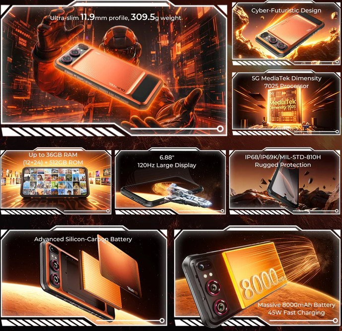 Смартфон Oukitel WP68 Air 12/512Gb Orange — фото 8