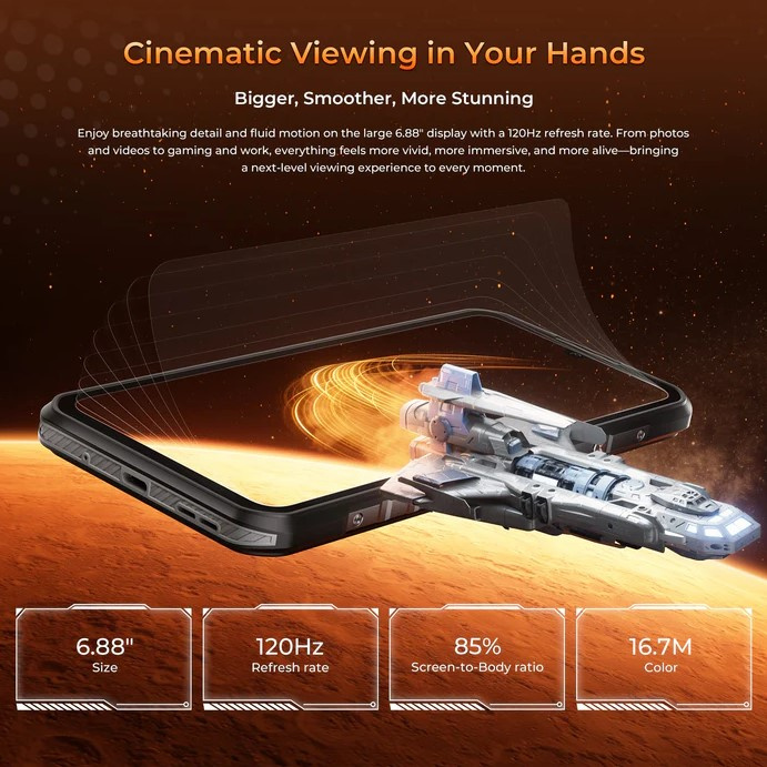 Смартфон Oukitel WP68 Air 12/512Gb Orange — фото 11