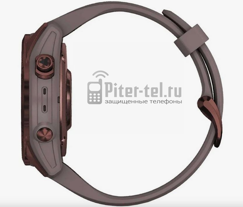 Умные часы Garmin Fenix 7S Sapphire Solar титановый темно-бронзовый с сланцево-серым силиконовым ремешком — фото 5