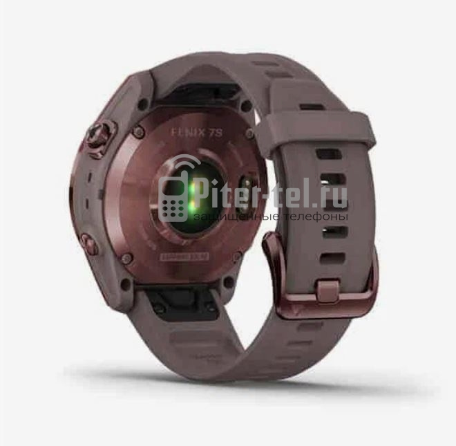 Умные часы Garmin Fenix 7S Sapphire Solar титановый темно-бронзовый с сланцево-серым силиконовым ремешком — фото 6
