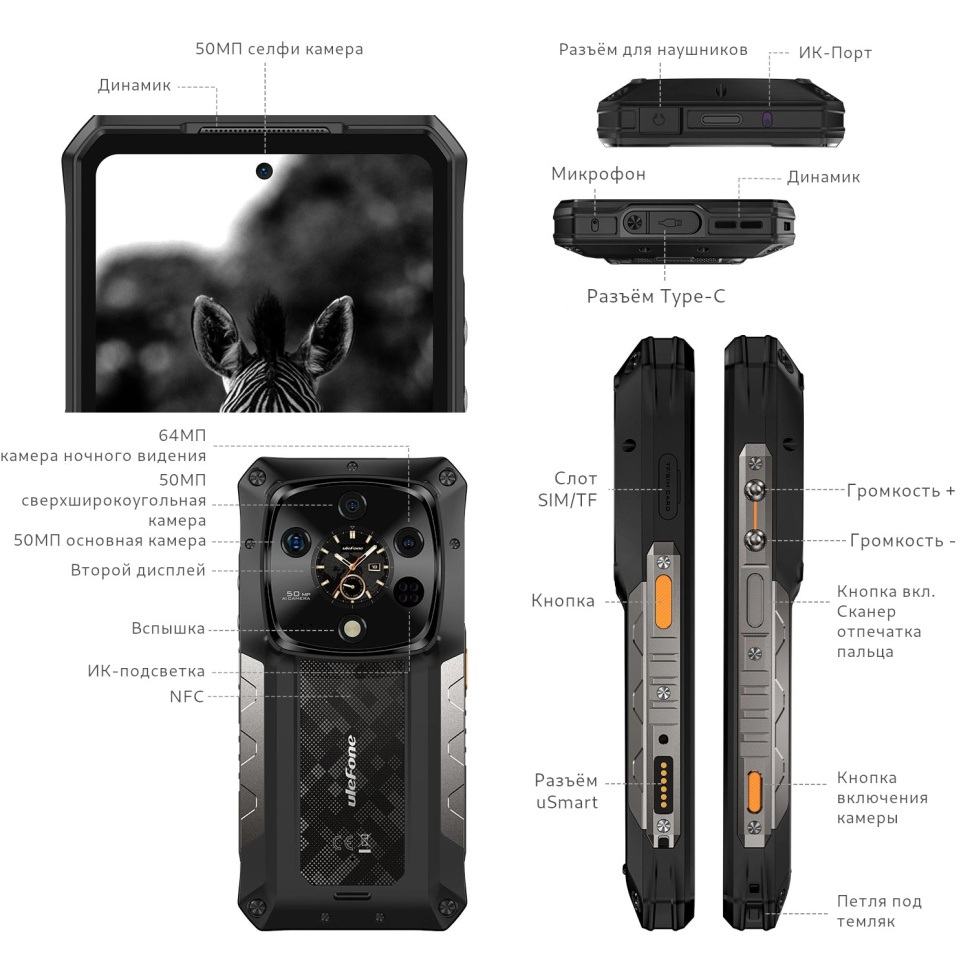 Смартфон Ulefone Armor 28 Pro 16/512Gb Epic Black — фото 1