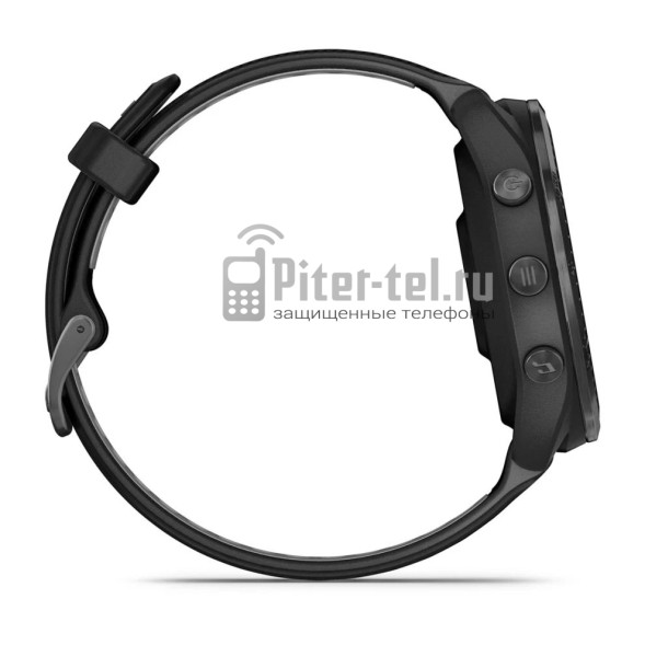 Умные часы Garmin Forerunner 965 черные, темно-серый DLC титановый безель, с черным ремешком