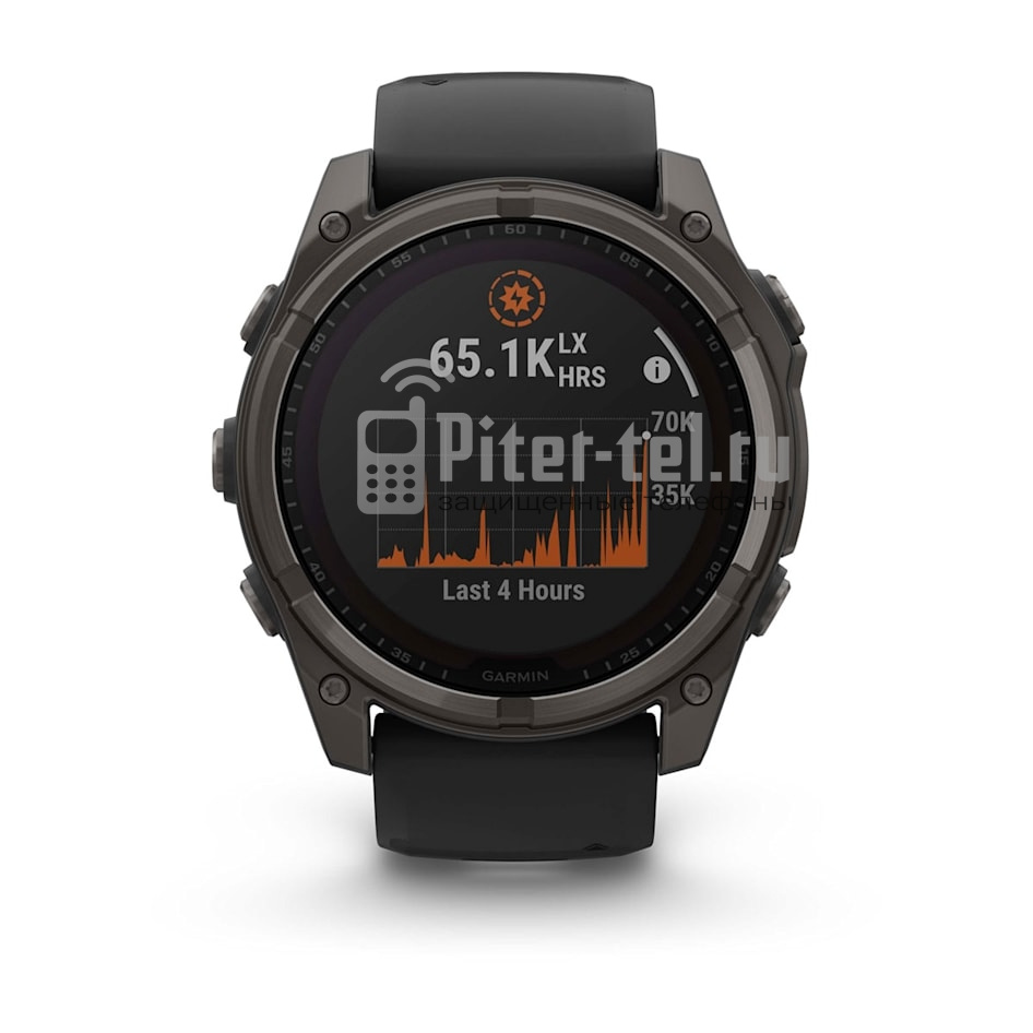 Умные часы Garmin Fenix 8 51mm Sapphire Solar Carbon Grey DLC Titanium с черным ремешком — фото 2