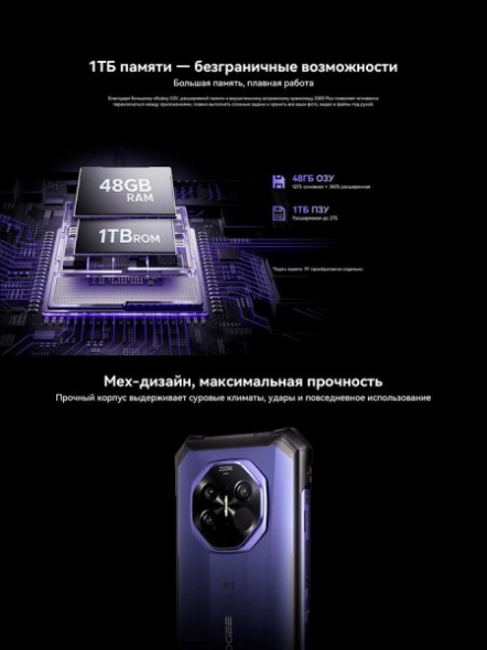 Смартфон Doogee S300 Plus Thermal 12Gb/1Tb Armor Silver