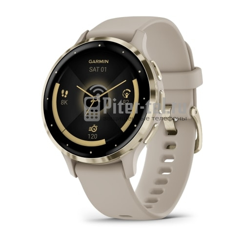 Умные часы Garmin Venu 3S 41mm Advanced GPS Smartwatch French Gray Gold с серым ремешком — фото 1