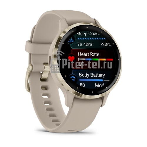 Умные часы Garmin Venu 3S 41mm Advanced GPS Smartwatch French Gray Gold с серым ремешком — фото 3