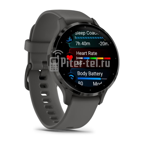 Умные часы Garmin Venu 3S 41mm Advanced GPS Smartwatch Pebble Gray с темно-серым ремешком — фото 3