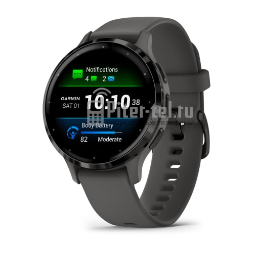 Умные часы Garmin Venu 3S 41mm Advanced GPS Smartwatch Pebble Gray с темно-серым ремешком — фото 1