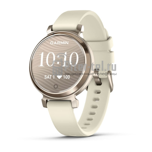 Умные часы Garmin Lily 2 Cream Gold/Coconut со светло-бежевым ремешком — фото 1