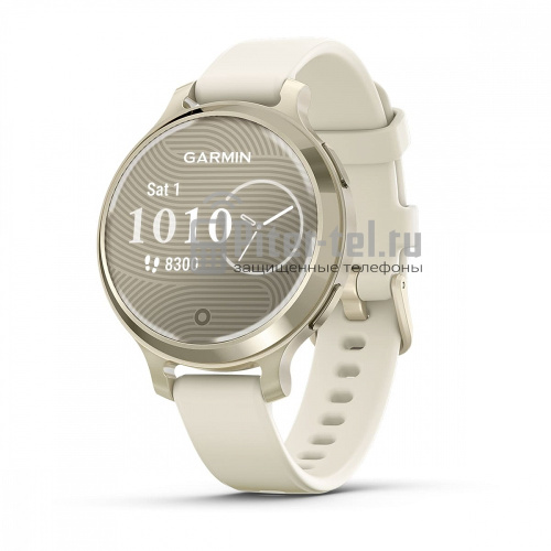 Умные часы Garmin Lily 2 Active Lunar Gold/Bone со светло-бежевым ремешком — фото 1