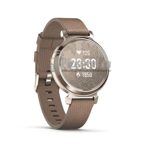 Умные часы Garmin Lily 2 Classic Cream Gold/Coffee Fabric с кофейным ремешком — фото 3
