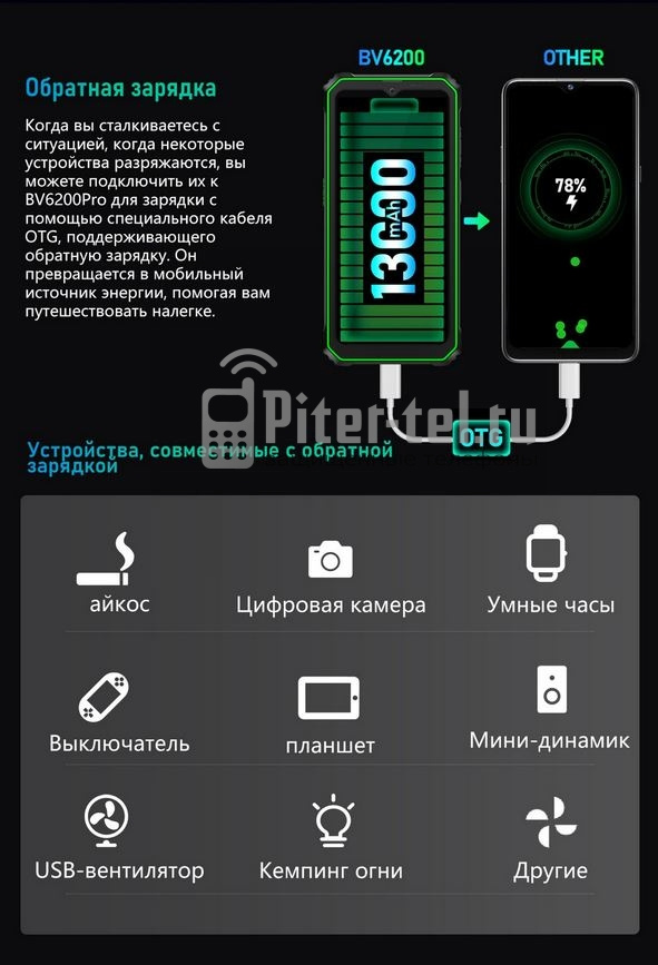 Смартфон Blackview BV6200 Pro 4/128Gb Green — фото 3