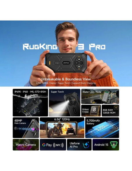 Смартфон Ulefone RugKing 3 Pro 8/128Gb Black