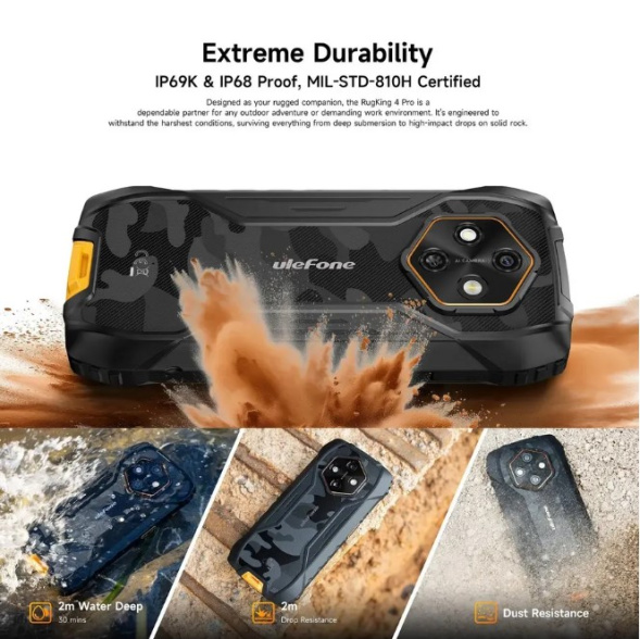 Смартфон Ulefone RugKing 4 Pro 8/256Gb Black
